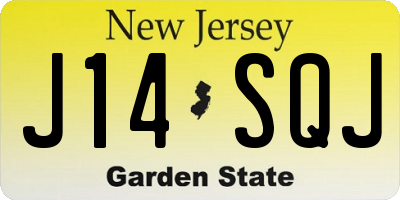 NJ license plate J14SQJ