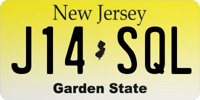 NJ license plate J14SQL