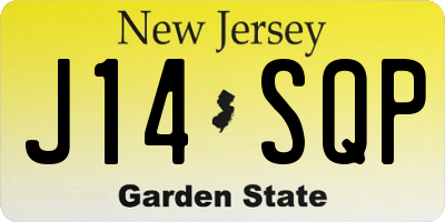 NJ license plate J14SQP