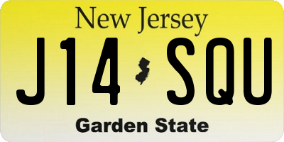 NJ license plate J14SQU