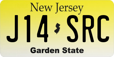 NJ license plate J14SRC