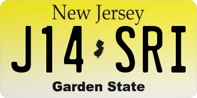 NJ license plate J14SRI