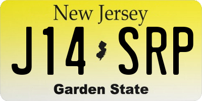 NJ license plate J14SRP