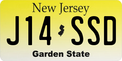 NJ license plate J14SSD
