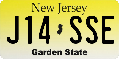 NJ license plate J14SSE