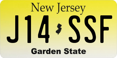 NJ license plate J14SSF