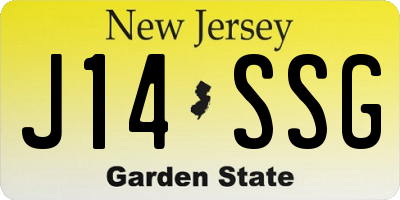 NJ license plate J14SSG