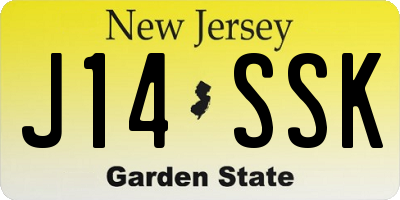 NJ license plate J14SSK