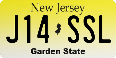 NJ license plate J14SSL