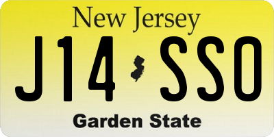 NJ license plate J14SSO