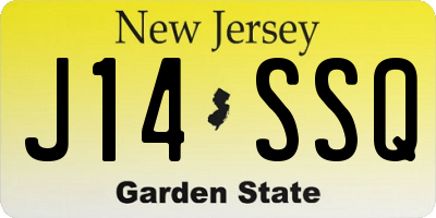 NJ license plate J14SSQ