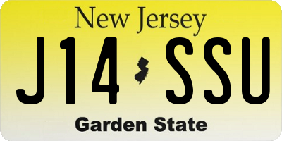NJ license plate J14SSU
