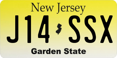 NJ license plate J14SSX