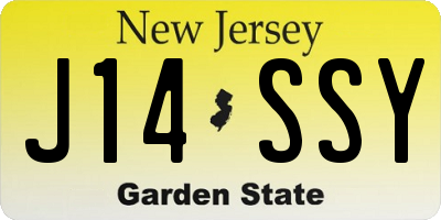 NJ license plate J14SSY