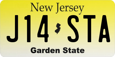 NJ license plate J14STA