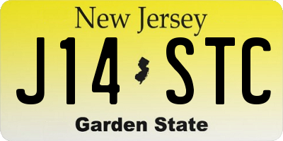 NJ license plate J14STC