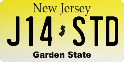 NJ license plate J14STD