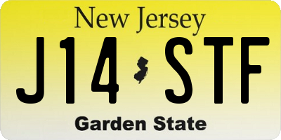 NJ license plate J14STF
