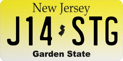 NJ license plate J14STG