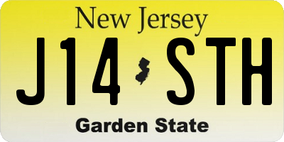 NJ license plate J14STH