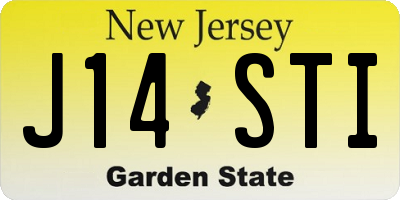 NJ license plate J14STI
