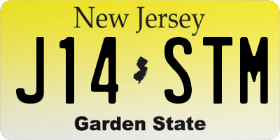 NJ license plate J14STM