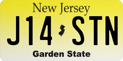 NJ license plate J14STN