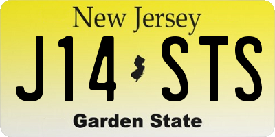 NJ license plate J14STS
