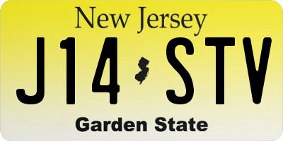 NJ license plate J14STV