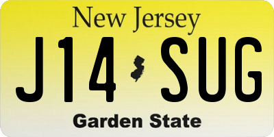 NJ license plate J14SUG