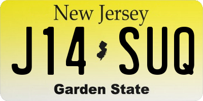 NJ license plate J14SUQ