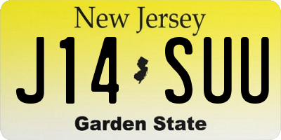NJ license plate J14SUU