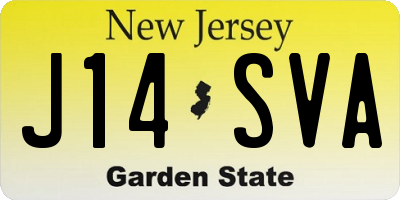 NJ license plate J14SVA