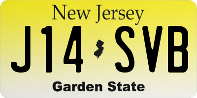NJ license plate J14SVB