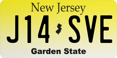 NJ license plate J14SVE