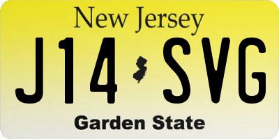 NJ license plate J14SVG