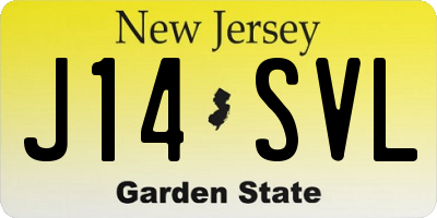 NJ license plate J14SVL