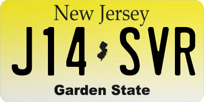 NJ license plate J14SVR