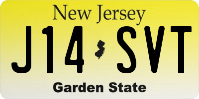 NJ license plate J14SVT