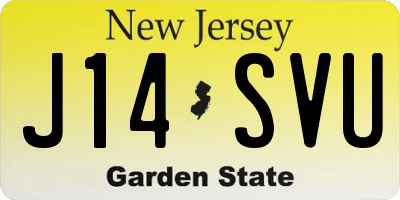 NJ license plate J14SVU