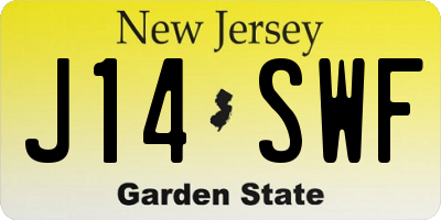 NJ license plate J14SWF