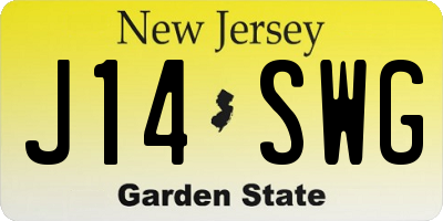 NJ license plate J14SWG