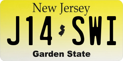 NJ license plate J14SWI