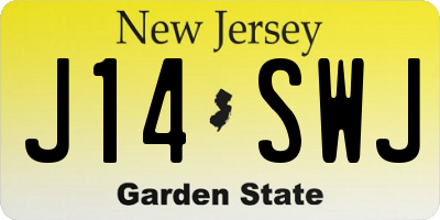 NJ license plate J14SWJ
