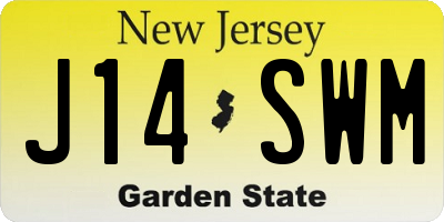 NJ license plate J14SWM