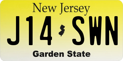 NJ license plate J14SWN