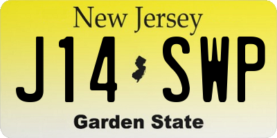 NJ license plate J14SWP