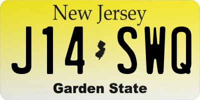 NJ license plate J14SWQ