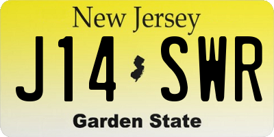 NJ license plate J14SWR