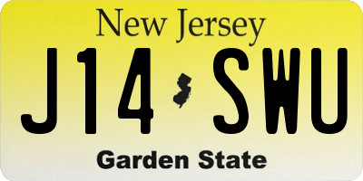 NJ license plate J14SWU